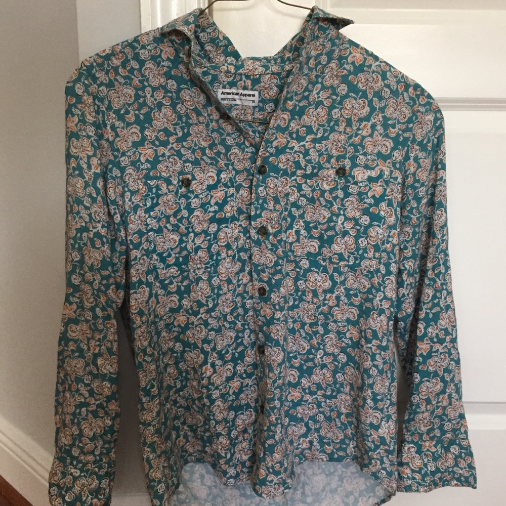 American apparel printed rayon shirt